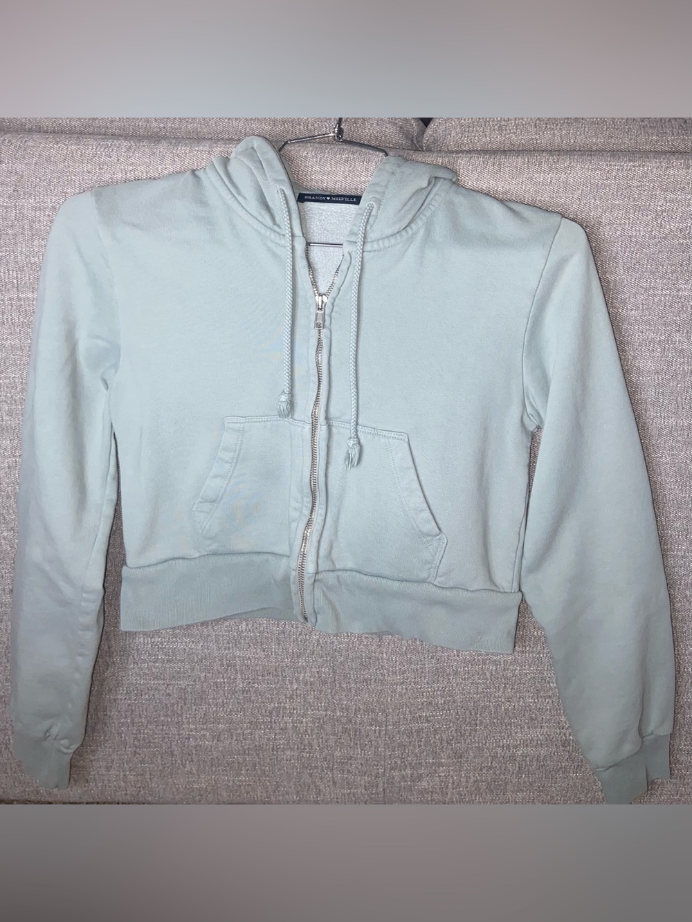 Brandy Melville Seafoam Green Crystal Hoodie— GREAT Condition!